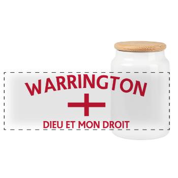 Erbe des Warrington Cross - Panorama Keksdose mit Holzdeckel - Weiß - Vorne