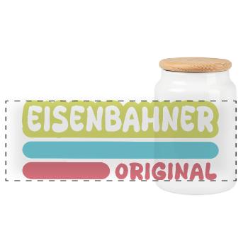 Cheminot comme prénom - Boîte à biscuits avec couvercle en bois - blanc - Devant