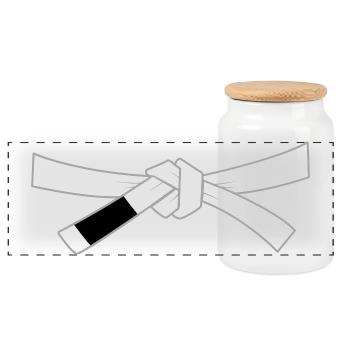 Whitebelt - White Belt - Panoramic Cookie Jar with Wooden Lid - white - Front