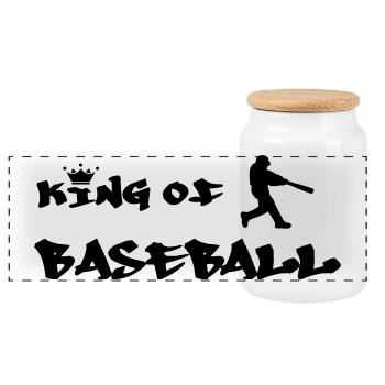 le roi du baseball - Boîte à biscuits avec couvercle en bois - blanc - Devant
