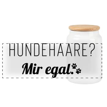 Des poils de chien ? Je m’en fous. Dire pour les chiens - Boîte à biscuits avec couvercle en bois - blanc - Devant