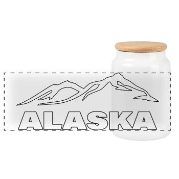 ALASKA - Panorama Keksdose mit Holzdeckel - Weiß - Vorne