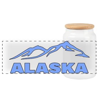 Alaska - Panoramic Cookie Jar with Wooden Lid - white - Front