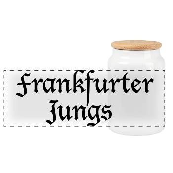 Frankfurter Jungs Frankfurt Design Shirts - Panorama Keksdose mit Holzdeckel - Weiß - Vorne