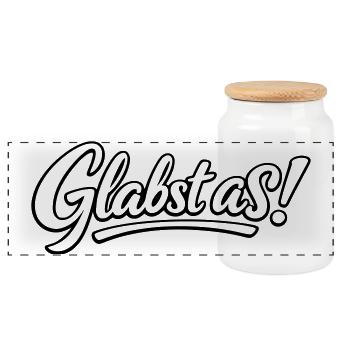 Glabst as - Panorama Keksdose mit Holzdeckel - Weiß - Vorne