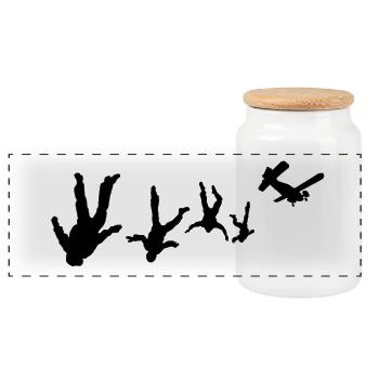 Fallschirmspringen Skydive - Panoramic Cookie Jar with Wooden Lid - white - Front