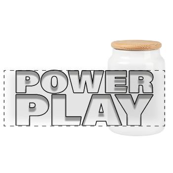 POWER PLAY - Panoramic Cookie Jar with Wooden Lid - white - Front