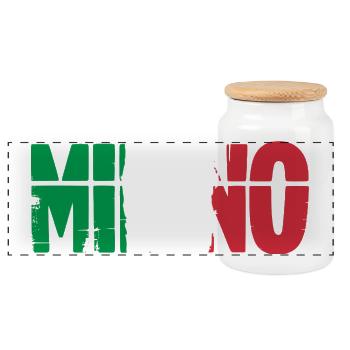 Milano Italien Mailand - Panorama Keksdose mit Holzdeckel - Weiß - Vorne