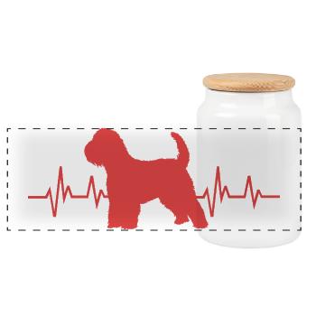 Wheaten Terrier - Boîte à biscuits avec couvercle en bois - blanc - Devant