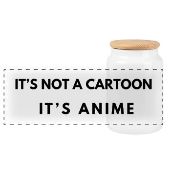 It’s not a cartoon – Anime Spruch - Panorama Keksdose mit Holzdeckel - Weiß - Vorne