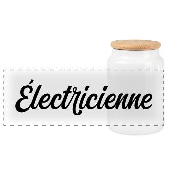Pro Elektriker Installation der elektrischen Verkabelung - Panorama Keksdose mit Holzdeckel - Weiß - Vorne