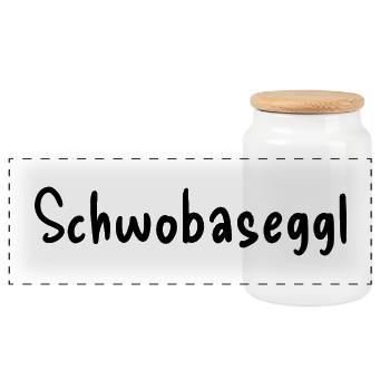 Schwobaseggl - Panorama Keksdose mit Holzdeckel - Weiß - Vorne