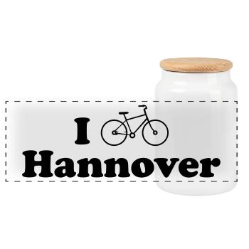 hannover biking - Panorama Keksdose mit Holzdeckel - Weiß - Vorne