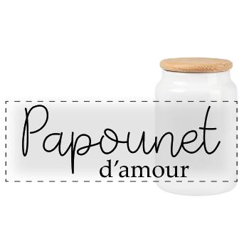Papounet d'amour - Boîte à biscuits avec couvercle en bois - blanc - Devant