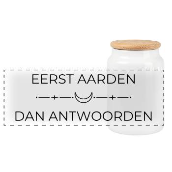 Spiritual Gift | First Grounding then Answering - Panoramic Cookie Jar with Wooden Lid - white - Front