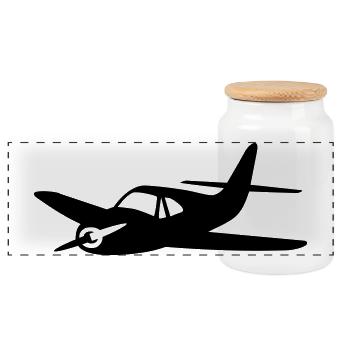 Avions à hélices - Boîte à biscuits avec couvercle en bois - blanc - Devant