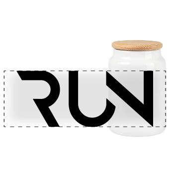 RUN - Panoramic Cookie Jar with Wooden Lid - white - Front