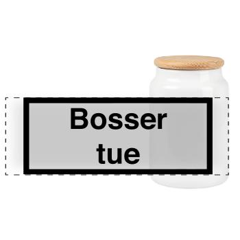 Bosser tue :) - Boîte à biscuits avec couvercle en bois - blanc - Devant