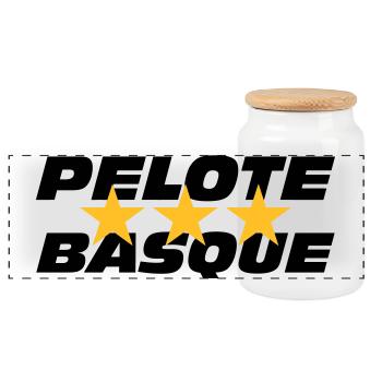 Pelote Basque - Boîte à biscuits avec couvercle en bois - blanc - Devant