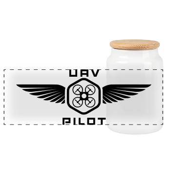 UAV PILOT2 - Panorama Keksdose mit Holzdeckel - Weiß - Vorne
