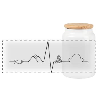 Outdoor Design - Panoramic Cookie Jar with Wooden Lid - white - Front