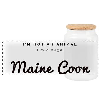 I'm not an animal - Maine Coon - Pacifico style - Boîte à biscuits avec couvercle en bois - blanc - Devant