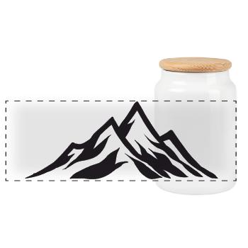 Mountains - Panoramic Cookie Jar with Wooden Lid - white - Front
