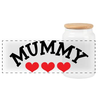 Maman / Fête des mères - Boîte à biscuits avec couvercle en bois - blanc - Devant