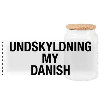 SORRY MY DANISH - Panorama Keksdose mit Holzdeckel - Weiß - Vorne