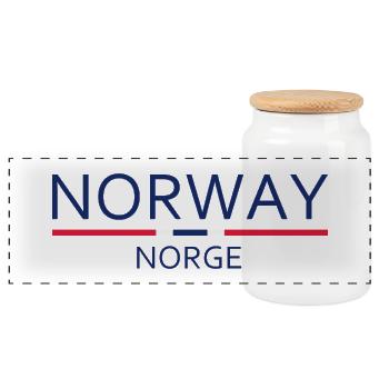 Norway - Norge - Norwegen - Flagge - Skandinavien - Panorama Keksdose mit Holzdeckel - Weiß - Vorne