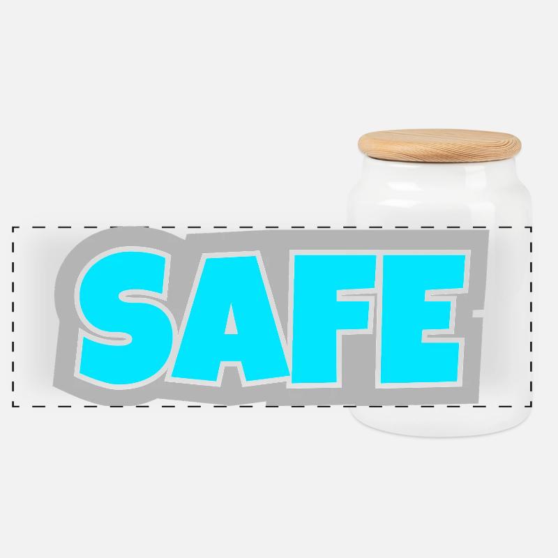 Safe - eindeutig, klar und Statement pur. - Panorama Keksdose mit Holzdeckel - Weiß