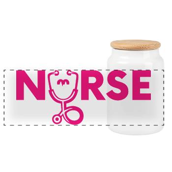 Funny Nurse Gifts Nursing Outfits - Panoramic Cookie Jar with Wooden Lid - white - Front