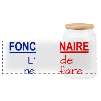 t_fonctionnaire2 - Boîte à biscuits avec couvercle en bois - blanc - Devant