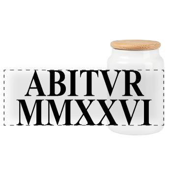 Abitur 2026 - Abitur - Chiffres romains - Latin - Boîte à biscuits avec couvercle en bois - blanc - Devant