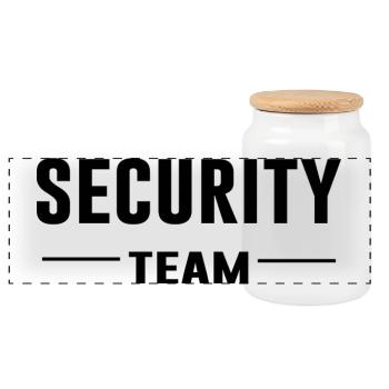 Security Team – Sicherheit | Ordnung | Crew Shirt - Panorama Keksdose mit Holzdeckel - Weiß - Vorne