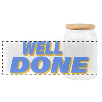 WELL DONE - Panorama Keksdose mit Holzdeckel - Weiß - Vorne