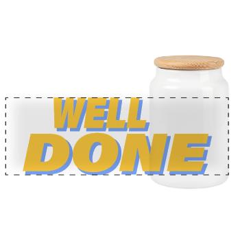 WELL DONE - Panoramic Cookie Jar with Wooden Lid - white - Front