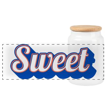 Douce Rétro Typing Vintage - Boîte à biscuits avec couvercle en bois - blanc - Devant