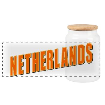 Pays-Bas - Boîte à biscuits avec couvercle en bois - blanc - Devant