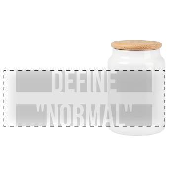 Define Normal Funny Sarcastic Definition Graphic - Panoramic Cookie Jar with Wooden Lid - white - Front