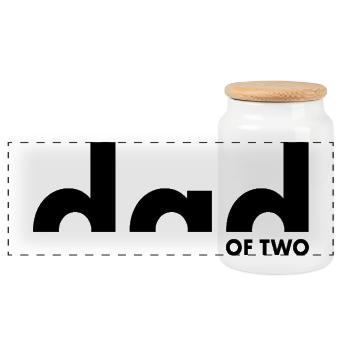 Dad Of Two | Vater | Vatertag - Panorama Keksdose mit Holzdeckel - Weiß - Vorne