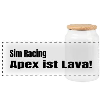 Apex ist Lava - Panorama Keksdose mit Holzdeckel - Weiß - Vorne