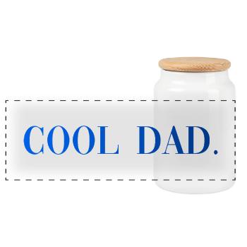 Papa cool : Cadeau de paternité - Boîte à biscuits avec couvercle en bois - blanc - Devant