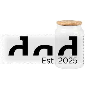 Dad Est. 2025 - Geschenk für werdende Väter - Panorama Keksdose mit Holzdeckel - Weiß - Vorne
