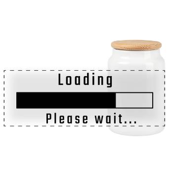 Loading - please wait - Panoramic Cookie Jar with Wooden Lid - white - Front