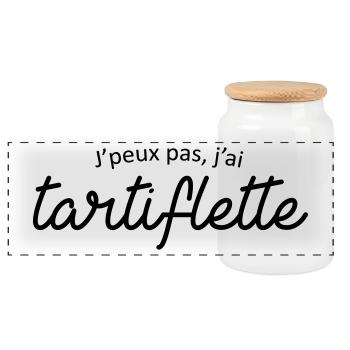 Je peux pas j'ai tartiflette - Boîte à biscuits avec couvercle en bois - blanc - Devant