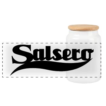 Salsero - Salsa Dance Shirt - Panorama Keksdose mit Holzdeckel - Weiß - Vorne