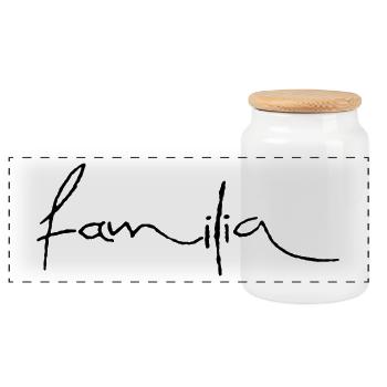 Familia - Panorama Keksdose mit Holzdeckel - Weiß - Vorne