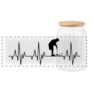 Herschlag ECG Croquet Krocket Crocket joueur - Boîte à biscuits avec couvercle en bois - blanc - Devant