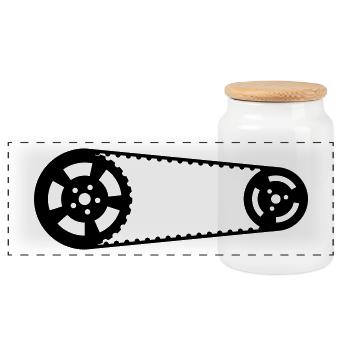 V-belts / timing belts - Panoramic Cookie Jar with Wooden Lid - white - Front